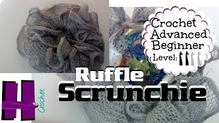 How to crochet Ruffle yarn scrunchie ♡ Handsthatrockcrochet [upl. by Ecirtap]