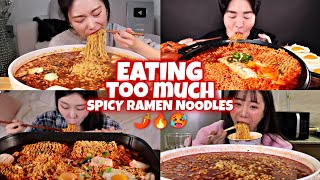 Mukbangers Inhaling SPICIEST Ramen Noodles🍜🌶️🔥🥵🙀 [upl. by Ekram]