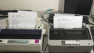 left Jolimark DP320 VS Epson LQ310 right printing 2 copy [upl. by Enelyam]