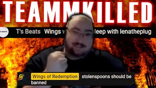 WingsOfRedemption TROLLED AND TEAM KILLED IN SAD DISASTER STREAM [upl. by Enyalaj]