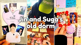 Inside BTS JIN and SUGAs old dorm room 💜 Hyuga Cafe [upl. by Ariday]