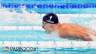 Frances Leon Marchand WINS AGAIN this time taking gold in 200m butterfly  Paris Olympics [upl. by Anawad964]