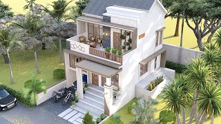 Elite Style Tiny House Small House 3 BEDROOM  Balcony  Carport  Family Room  2 Storey  7M x 8M [upl. by Taryne390]