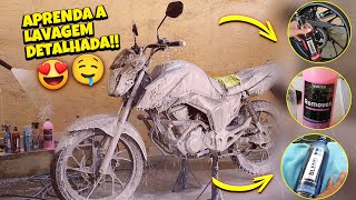 A MELHOR FORMA DE LAVAR SUA MOTO lavagem detalhada na fan 160 2023 [upl. by Sila951]