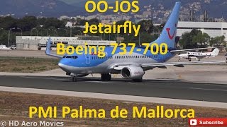 OOJOS Jetairfly Boeing 737700 TAKEOFF at Palma de Mallorca PMI FULL HD [upl. by Cavil]