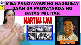 AP 6 MGA PANGYAYARING NAGBIGAYDAAN SA PAGDEDEKLARA NG BATAS MILITAR  TEACHER ANNA LIZA [upl. by Crabb871]