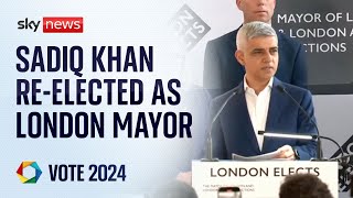 Sadiq Khan wins reelection as London Mayor [upl. by Gio232]