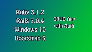 Ruby on Rails Windows 10 Bootstrap CRUD App Tutorial Part One [upl. by Nathanoj641]