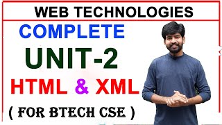 web technologies complete unit 2 xml and html  xml and html  jntuh btech cse web technologies [upl. by Francklin663]