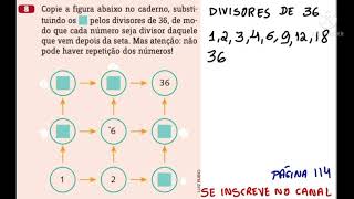 8 Copie a figura abaixo no caderno substituindo os  pelos divisores de 36 de modo que cada número [upl. by Goldie]