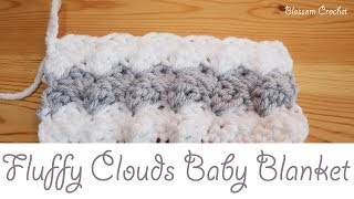 Easiest Crochet Baby Blanket  Fluffy Clouds [upl. by Aspia]