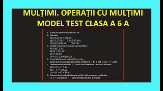 Test multimi finite si infinite clasa a 6 a matematica operatii cu multimi exercitii divizibilitate [upl. by Allsun545]