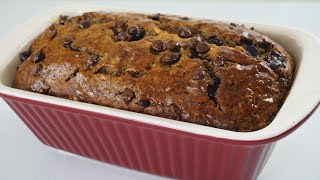 Dont Waste Overripe Bananas Super Moist Banana Chocolate Chip Bread [upl. by Hollenbeck]