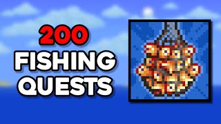 The FASTEST Way To Complete 200 Fishing Quests  Terraria 144 [upl. by Orbadiah]