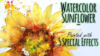 How to Paint a Watercolor Sunflower for Beginners  Start to Finish Real Time [upl. by Aikenahs]