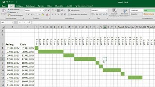 Excel GanttDiagramm erstellen  bedingte Formatierung Balkenplan Projektplan Projektmanagament [upl. by Navlys788]