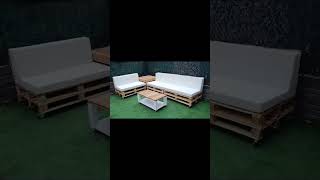 Conjunto chill out para tu jardin o terraza Sofas con palets Sillones de palets chillout sofa [upl. by Adnovad759]