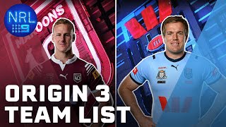 2024 State of Origin Game 3 Team lists are in  NRL on Nine [upl. by Schapira]