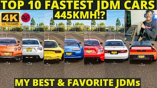 Top 10 Fastest JDM Cars in Forza Horizon 4 in 2021  Top Speed Battle  4K 60fps [upl. by Yllitnahc260]