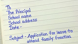 Application for leave of absence  How to write an application  Leave application to principal [upl. by Dlanor]