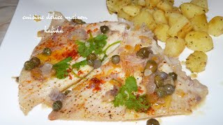 Recette des ailes de raie aux câpres 😍😍skate wing with capers [upl. by Nolat]