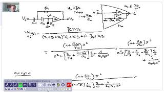 Filtro Activo segundo orden Sallen Key Pasoalto 1 Función de transferencia [upl. by Alyson]
