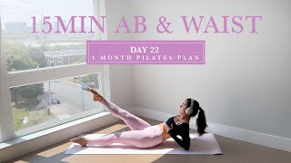 DAY 22  1 Month At Home Pilates Plan  15MIN Lower Abs amp Toned Waist  madeleineabeid [upl. by Joceline]