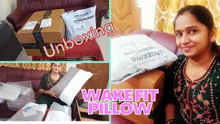 Wake fit pillow unboxing review தமிழில் Wake fit mattress cover pillow unboxingwakefit amazon [upl. by Bronnie]