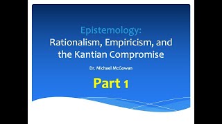 Epistemology Rationalism Empiricism Kant pt 1 [upl. by Aihseyn]