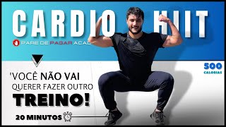 Treino CARDIO 20 minutos SÓ COM EXERCÍCIOS AERÓBICOS  HIIT em casa 500 calorias [upl. by Kotick600]