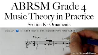 ABRSM Grade 4 Music Theory Section K Ornaments with Sharon Bill [upl. by Rajewski]