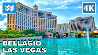 4K Bellagio Resort Walkthrough in Las Vegas Strip  Walking Tour amp Travel Guide 🎧 Binaural Sound [upl. by Geminius]