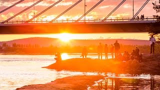 City life under the Midnight Sun in Rovaniemi Lapland Finland [upl. by Ioved]