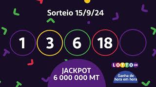 SORTEIO MEGA JACKPOT 15092024 1900 [upl. by Boy]