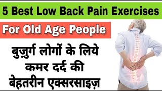 5 Best Low Back Pain Relief Exercises For Old Age People  Senior Citizen Exercises [upl. by Tur]