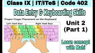 Class IX Unit 2 Part 1 Data Entry amp Keyboarding Skills  ITITeS402 [upl. by Silverstein]