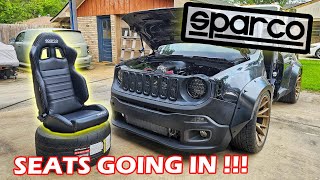 HEMI Swap Jeep Renegade pt 37 Sparco Seat Installation [upl. by Chalmers]