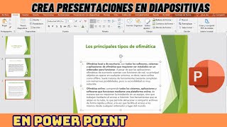 COMO CREAR PRESENTACIONES DE DIAPOSITIVAS EN POWER POINT [upl. by Kaycee]