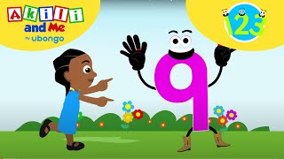 Count to NUMBER 9 Counting Numbers for kids  Akili and Me  Learning videos for toddlers [upl. by Anirbaz]