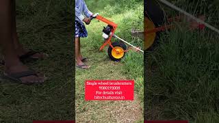 single wheel brushcutterswheel stand brushcutterbrushcutter in wheels tiller attachment weeder [upl. by Omsoc]