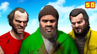 GTA 5  Michael Trevor amp Franklin are HOMELESS Bankrupt [upl. by Ecikram]