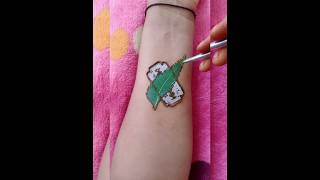 Shaving blade ✨ and leaf mehndi design mehndidesign mehndiart [upl. by Adnilasor]