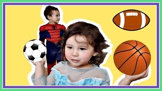 Learn Sports Balls and Toys For Kids  Spiderman vs Elsa Playing Basketball [upl. by Junette326]