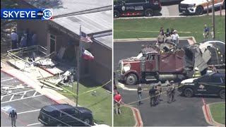 1 dead and several injured after semitrailer intentionally crashed into Texas public safety office [upl. by Aubrey]