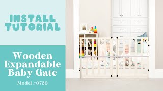 Wooden Expandable Baby Gate  Install Tutorial [upl. by Enihsnus]