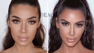 KIM KARDASHIAN MAKEUP using ALL DRUGSTORE  Eman [upl. by Trumann14]