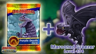 Purple Death Pack  Marooned Greezer Titan Mode Max Level 134  Dragons Rise of Berk [upl. by Pelage]