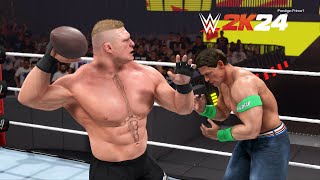 WWE 2K24  Brock Lesnar Vs John Cena  NO HOLDS BARRED MATCH PS5 [upl. by Meirrak414]