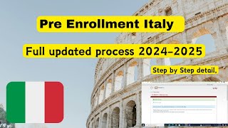 Pre enrollment Italy 2024  Full updated process  How to apply for preenrollment in Italy MS BS [upl. by Owain]