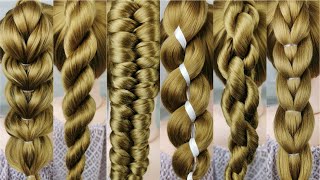 9 simple braids from only 2 strands Very easy 1 minute braids [upl. by Mauceri]